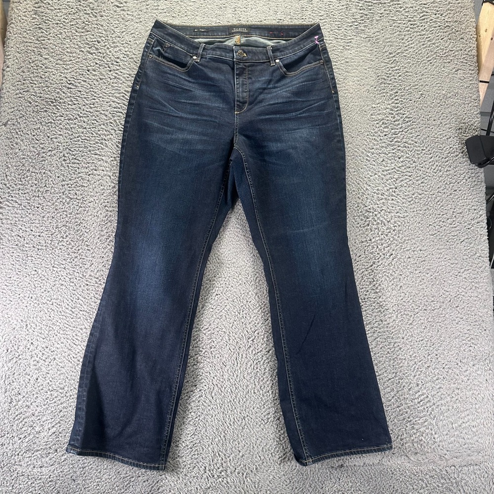Talbots Flawless Jeans Womens 16 Blue Cotton Denim Bootcut Curvy Faded Stretch